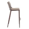 Zuo Modern Ace Barstool Set of 2, 40.9" H, Brown Faux Leather, Walnut Faux Wood Frame, Modern Ergonomic Design - 4 of 4