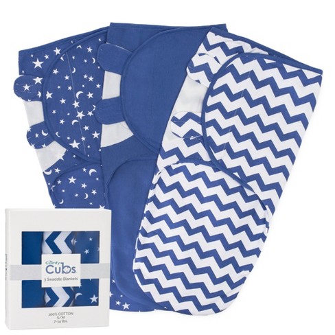 Swaddle Blankets for Baby Girl Boy 3 Pack Sleep Sack Velcro by Comfy Cubs Large 3 6 Months Dark Blue