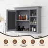Wooakway 28"H Gray Modern Bathroom Mirror Medicine Cabinet with 3 Shelves Wall Mounted Storage - 4 of 4