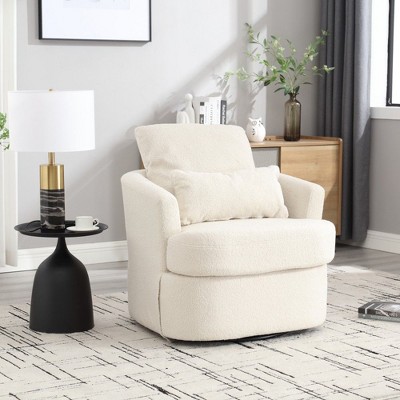 CAVINAS Upholstered Accent Chair,Comfortable Swivel Chairs with Armrest and Backrest for Bedroom,Reading Room