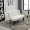HOMCOM Upholstered Armless Fabric Loveseat with Button Tufted Design for Living Room with Wood Legs - 3 of 4