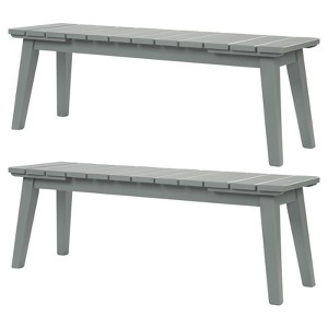 Karl Home | 45-Inch Solid Wood Backless Outdoor Bench (Set of 2) - 1 of 1