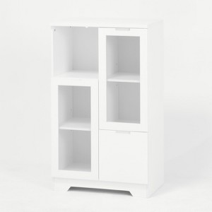 Maliang Open Storage Cabinet with Glass Doors and Drawer - 1 of 4