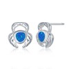 Opalata Sterling Silver Blue Inlay Opal Crab Earrings and 18" Pendant Necklace Set - 3 of 4