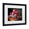 Trademark Fine Art - Tatyana Skorokhod Still Life With Roses And Berries Matted Framed Art - 3 of 4