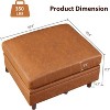 Brown Square Storage Ottoman Module?- A modular piece designed for sectional sleeper sofas. - 3 of 4