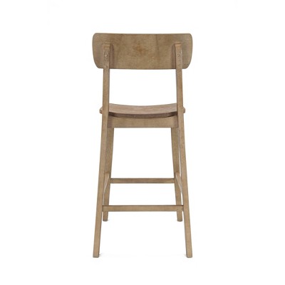 Torino 45'' Rustic Gray Acacia Wood Bar Stool