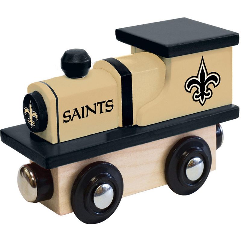 MasterPieces Officially Licensed NFL New Orleans Saints Wooden Toy Train Engine For Kids, 1 of 4