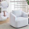 KWPZQEB 360 Degree Swivel Chair, Teddy Fleece Swivel Barrel Chair with Soft Pillow, Comfy Single Sofa, Accent Reading Chair for Living Room,Apartment - 3 of 4