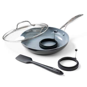 12pc Aluminum Nonstick Hard Adonized Cookware Set Dark Gray - Figmint™ :  Target