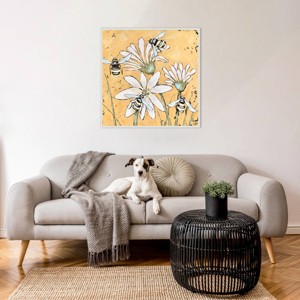 Amanti Art 30"x30" Busy As A Bee II by Jade Reynolds Framed Canvas Wall Art Print - 1 of 4
