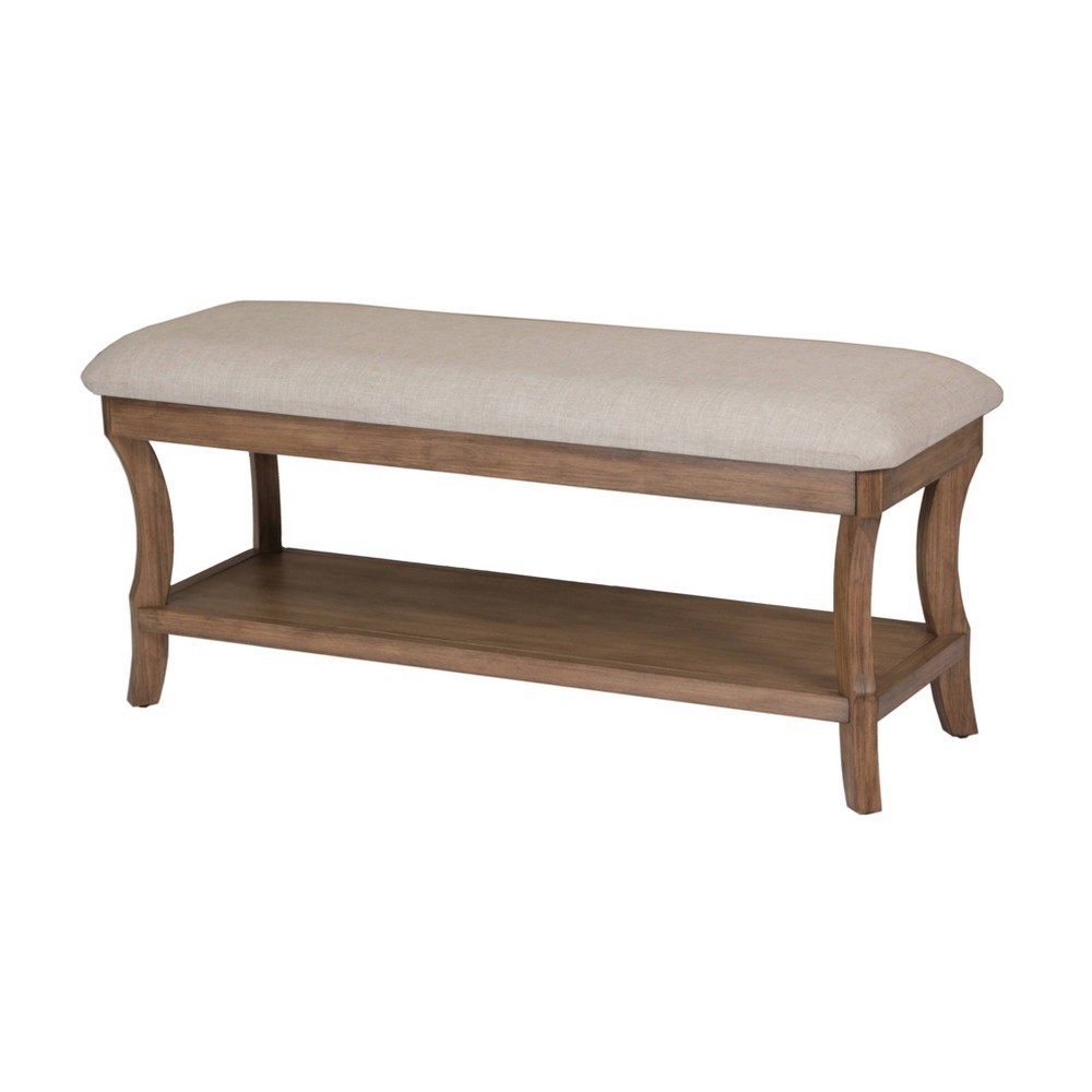 Shelburne Wood End of Bed Bench with Cushion Brown - Threshold was $149.99 now $74.99 (50.0% off)