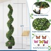 Set of 2 – 5ft Artificial Boxwood Spiral Topiary Trees with Insect Decorations – UV-Resistant Evergreen Faux Plants for Indoor & Outdoor Decor - 2 of 4