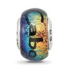 Black Bow Jewelry Cabo & Palm Trees Dichroic Glass & Sterling Silver Bead Charm - 2 of 4