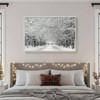 Winter Decor Framed Landscape Wall Art - Snowy Forest Road Scene Canvas Art Prints, Modern Minimalist Black and White 24x36 In - 2 of 4