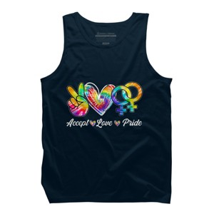 Adult Design By Humans Accept Love Tie-Dye Rainbow Pride By Marilynart Tank Top - 1 of 2