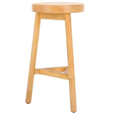 Natural Wood Backless Round Counter Stool