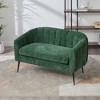 50.2" Chenille Loveseat ¨C Mid-Century Modern 2-Seater Accent Sofa with Channel Tufted Back, Metal Legs, Compact Settee for Living Room, Bedroom - 3 of 4