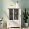Vynxaria Buffet Storage Cabinet with Single Glass Door and Unique Bell Handle - Elegant Storage Solution for Your Home - 2 of 4