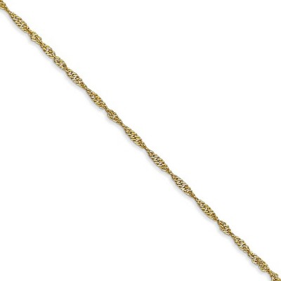 Black Bow Jewelry 1.4mm 10k Yellow Gold Solid Singapore Chain Necklace
