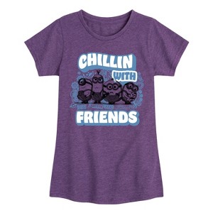 Girls' - Despicable Me Minions - Chillin' with Friends Fitted Short Sleeve Graphic T-Shirt - 1 of 4