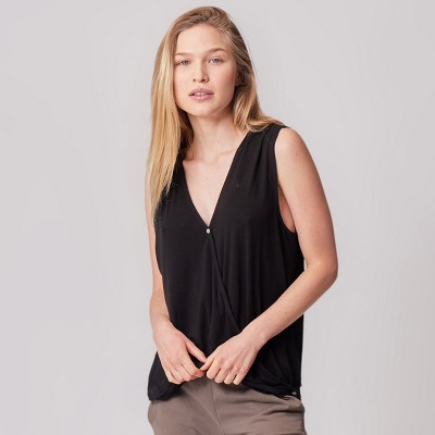 Of An Origin Maternity & Nursing Wrap Tank Top Black S