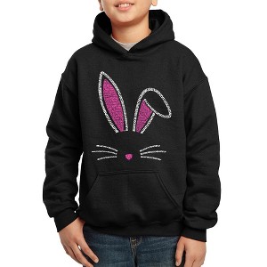LA Pop Art Boy's Word Art Hooded Sweatshirt - Bunny Ears - 1 of 4