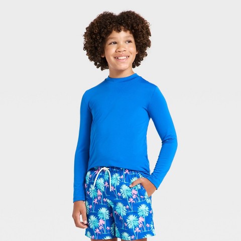 Детские купальники Cat & Jack Boys' Rash Guard Tops - Cat & Jack™ Blue S