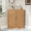 Spassway Trapezoidal Wood Corner Cabinet Freestanding Corner Shelf with 5 Doors Storage Cabinet for Living Room Bathroom Kitchen Bedroom - 2 of 4