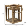 HomeRoots Set of Two Natural Glass Rattan And Rope Tabletop Lantern Candle Holders - 3 of 4
