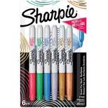 Sharpie 6pk Permanent Markers Fine Tip Metallic Multicolored