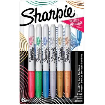 Sharpie 6pk Permanent Markers Fine Tip Metallic Multicolored