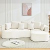 Coucheta 106" Curved Modular Sectional Sofa with Chaise/Deep Seat/Armrest/Chenille Fabric, No Assembly, Compression Sleeper Couch for Living Room - 4 of 4