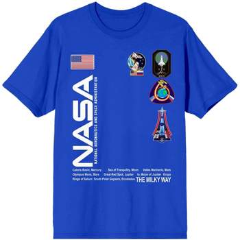 NASA Badges With Worm Women's Royal Blue Graphic Tee