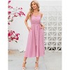 Clearlove Women's Casual Summer Midi Dress Spaghetti Strap Button Down Sleeveless A-Line Beach Swing Sundress - 2 of 4