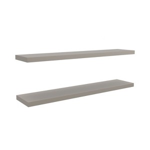 SEVOBAL Utility Storage Shelves Floating Shelf Set of Two Modern Sleek Design for Living Room Bedroom or Office, taupe, 9.8"*47"*1.5" - 1 of 4