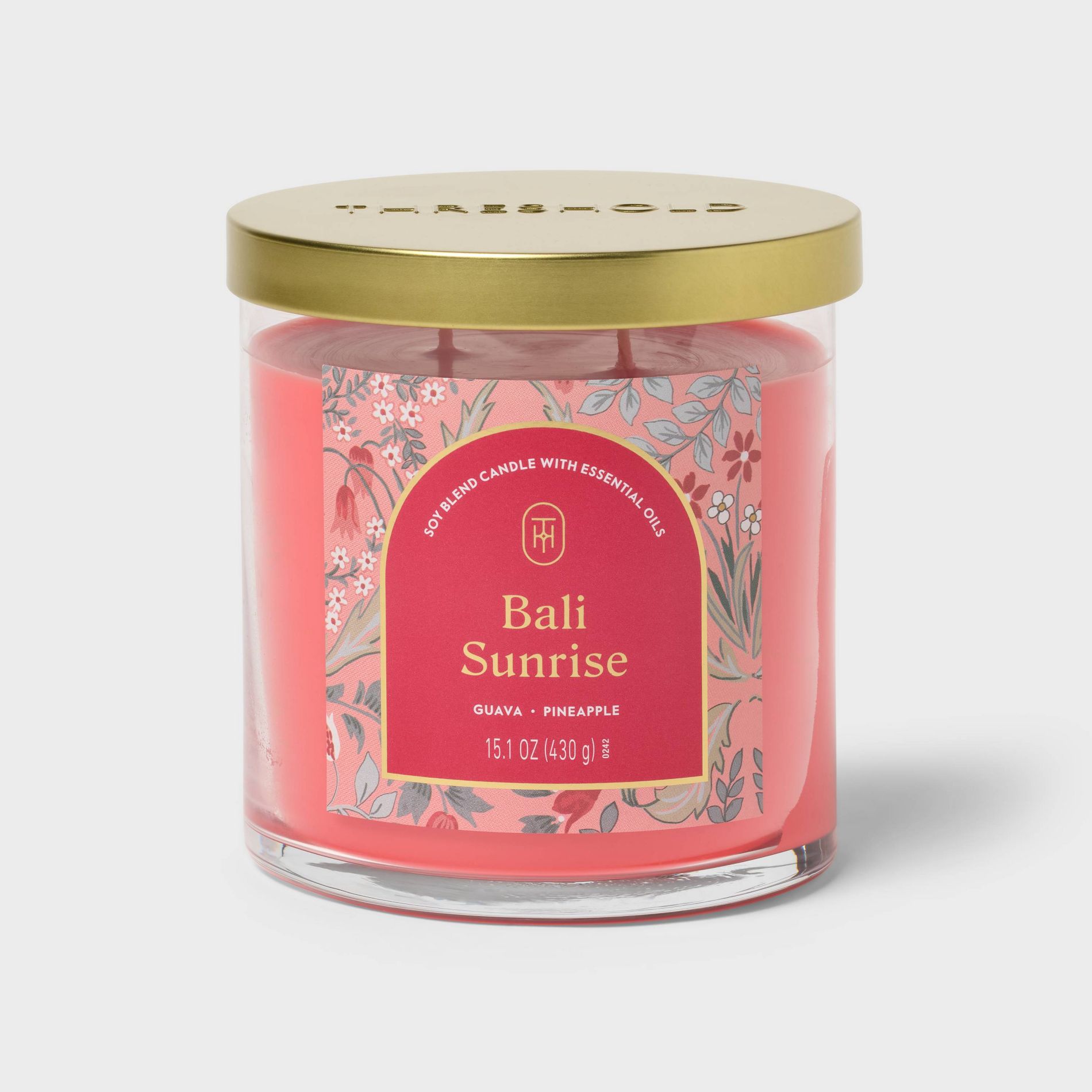 2-Wick Lidded Glass Jar Candle Bali Sunrise - Threshold™