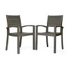 Outdoor Patio Acacia Wood Dining Chairs Set Of 2,Slatted Design Armrests Dining Chair,Wooden Garden Kitchen Dining Chair-Coolbibila - 3 of 4