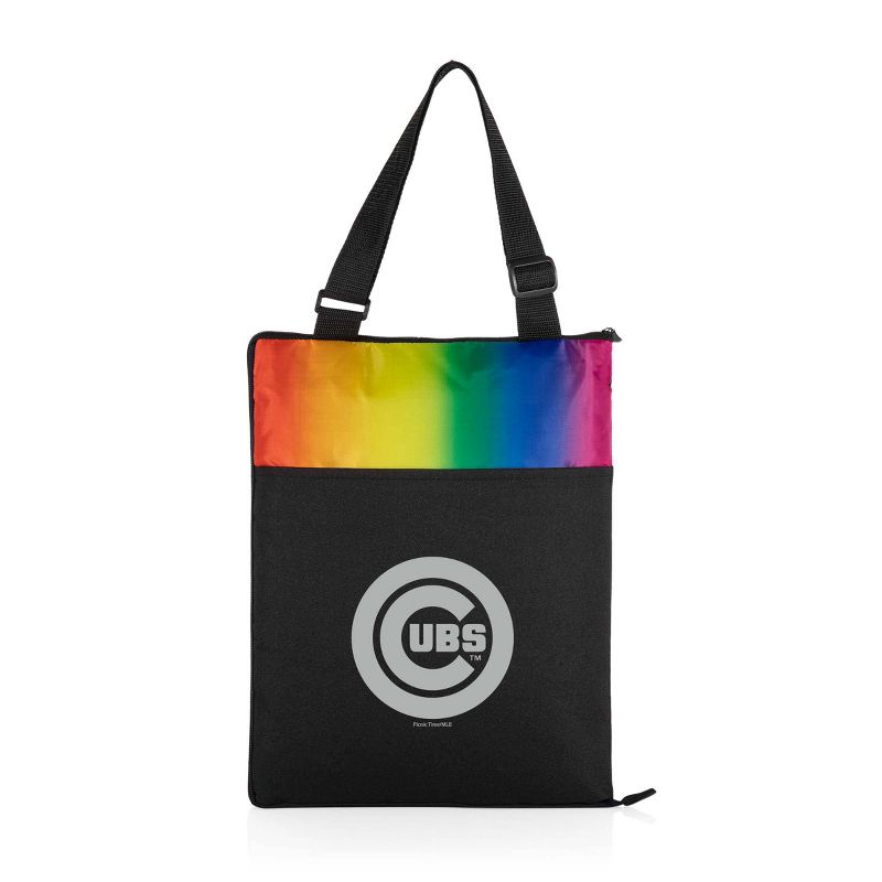 MLB Chicago Cubs Vista Outdoor Picnic Blanket &#38; Tote - Rainbow/Black, 1 of 10