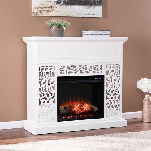 Shepsen Contemporary Touch Panel Fireplace White Aiden Lane Target