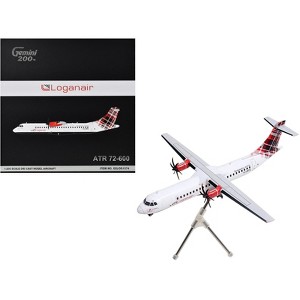 ATR 72-600 Commercial Aircraft "Loganair - Scotland's Airline" White with Red Plaid Tail 1/200 Diecast Model by GeminiJets - 1 of 4