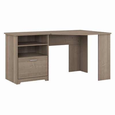 Cabot 60W Corner Desk with Storage Ash Gray - Bush Furniture