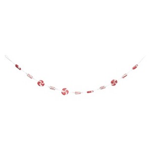 Transpac Foam Peppermint Garland Artificial Christmas Tree Garland Red Foam Indoor Decoration Tabletop Holiday Decor Gift Giving and Hostess Gifts - 1 of 1