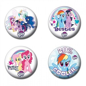 Adult My Little Pony Besties 4-Pack Button Set - 1 of 4