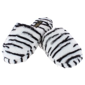 CTM Women's Plush Animal Print Slippers - 1 of 3