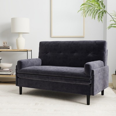SKRAN Futon Sofa Bed, Loveseat Couch Sofa, Convertible Sleeper with Adjustable Backrest and Upholstered 2-Seat for Small Space, Living Room