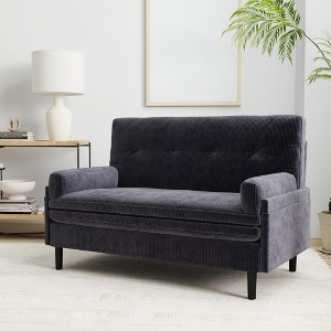 SKRAN Futon Sofa Bed, Loveseat Couch Sofa, Convertible Sleeper with Adjustable Backrest and Upholstered 2-Seat for Small Space, Living Room - 1 of 4