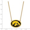 Black Bow Jewelry 14k Yellow Gold Plated Sterling Silver Iowa Hawkeyes NCAA Necklace 18 Inch - 2 of 4