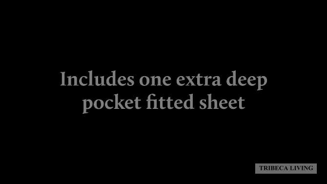 500 Thread Count Extra Deep Pocket Sateen Fitted Sheet - Tribeca Living, 2 of 4, play video