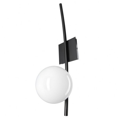 Satin Brass Opal Glass Dimmable Wall Sconce